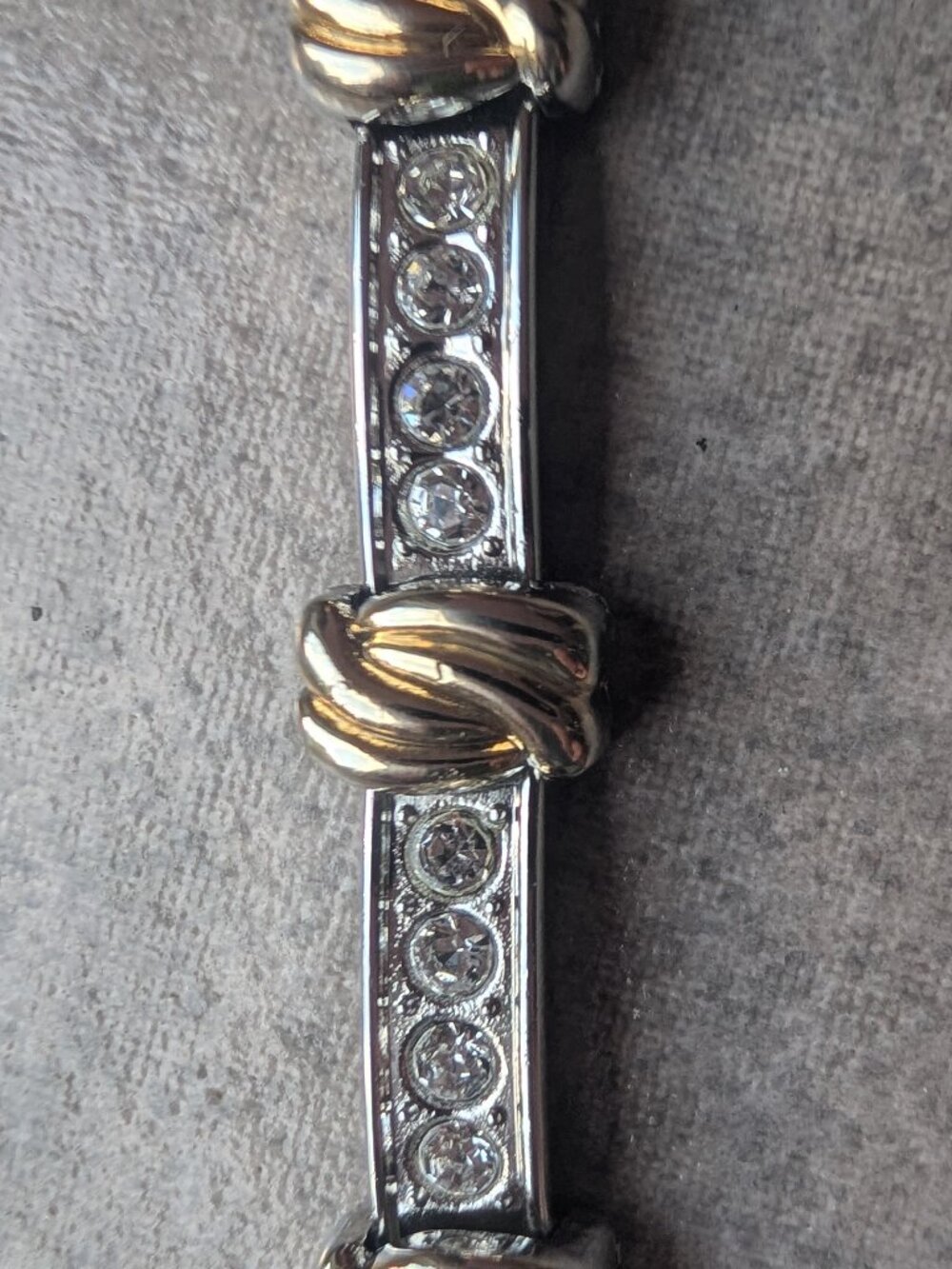 Vintage Nolan Miller Two-Tone Crystal Link Bracelet